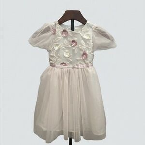 💖 Badgley Mischka Pink Tulle & Floral Dress - Size 5 - Like New